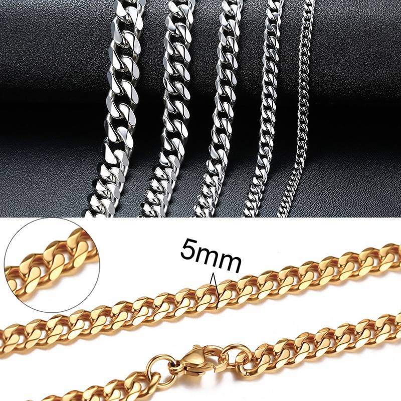 Simple Stainless Steel Unisex Chain Necklace Simple Stainless Steel Unisex Chain Necklace