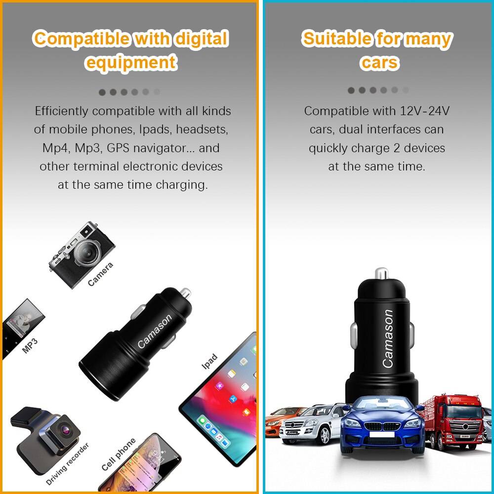 Camason 45W QC3.0 Fast USB Type-C Car Charger Auto Parts & Tools Color Name : 24W Charger|45W Charger Camason 45W QC3.0 Fast USB Type-C Car Charger Auto Parts & Tools Color Name : 24W Charger|45W Charger