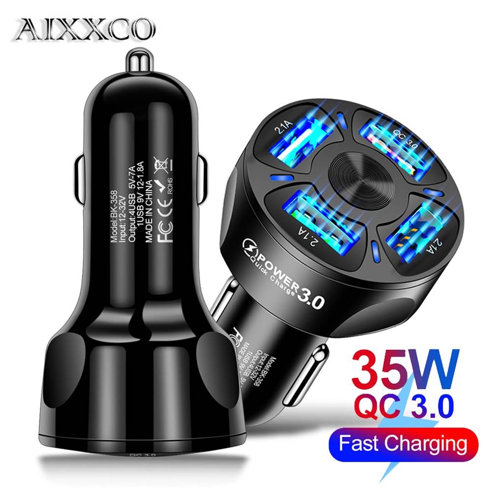 AIXXCO Fast Charging QC3.0 5-Port USB Car Charger Auto Parts & Tools Color : USB Car Charger AIXXCO Fast Charging QC3.0 5-Port USB Car Charger Auto Parts & Tools Color : USB Car Charger