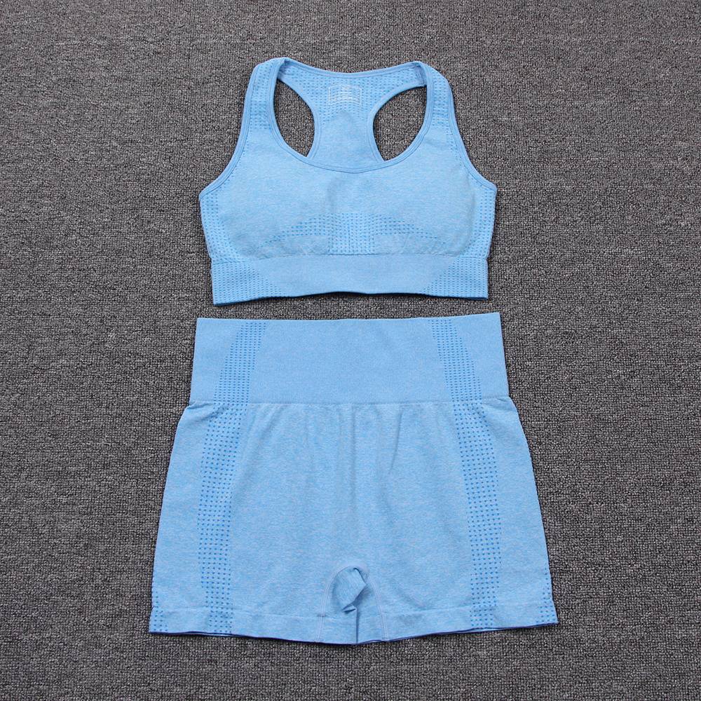 Fitness Yoga Set Women 9 Colors Breathable Padded Bra High Waist Gym Shorts Female Seamless Yoga Suit Gym Set Sports Suits 2020