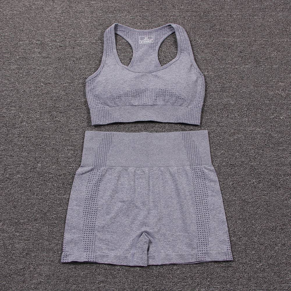 Fitness Yoga Set Women 9 Colors Breathable Padded Bra High Waist Gym Shorts Female Seamless Yoga Suit Gym Set Sports Suits 2020