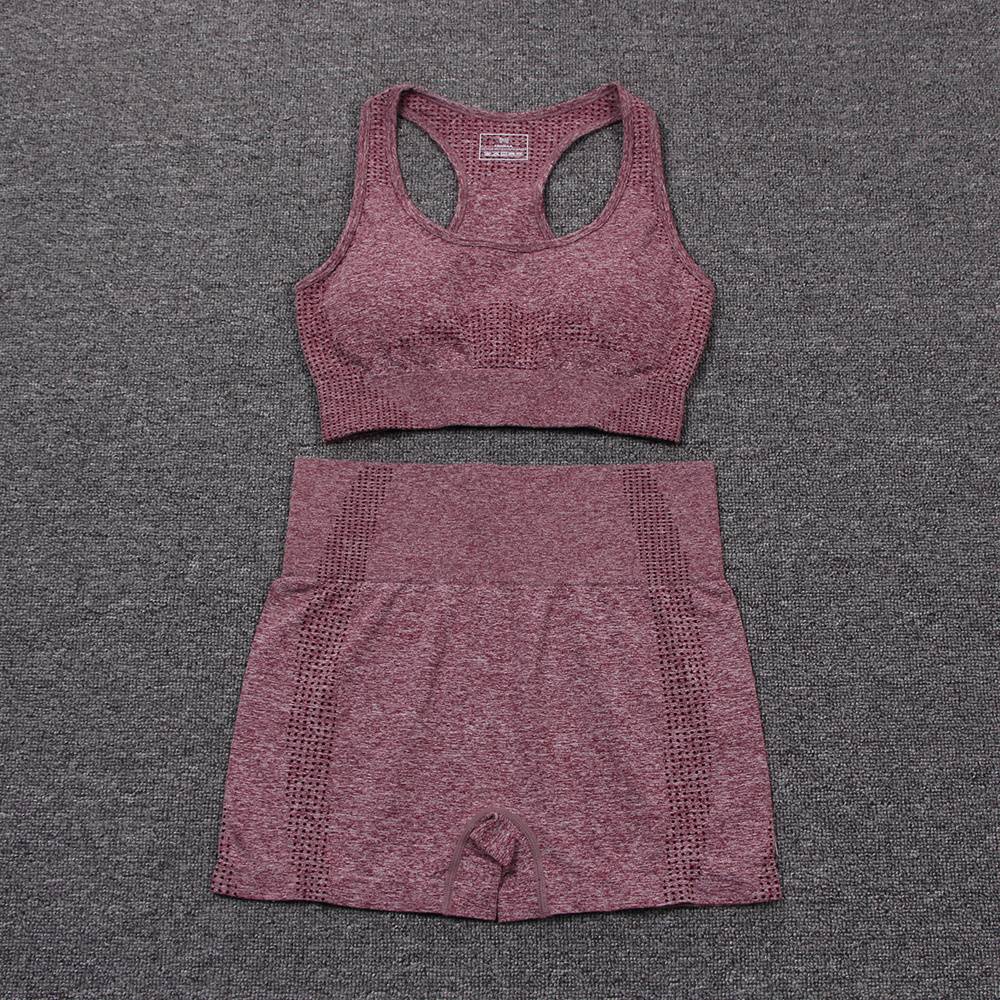 Fitness Yoga Set Women 9 Colors Breathable Padded Bra High Waist Gym Shorts Female Seamless Yoga Suit Gym Set Sports Suits 2020