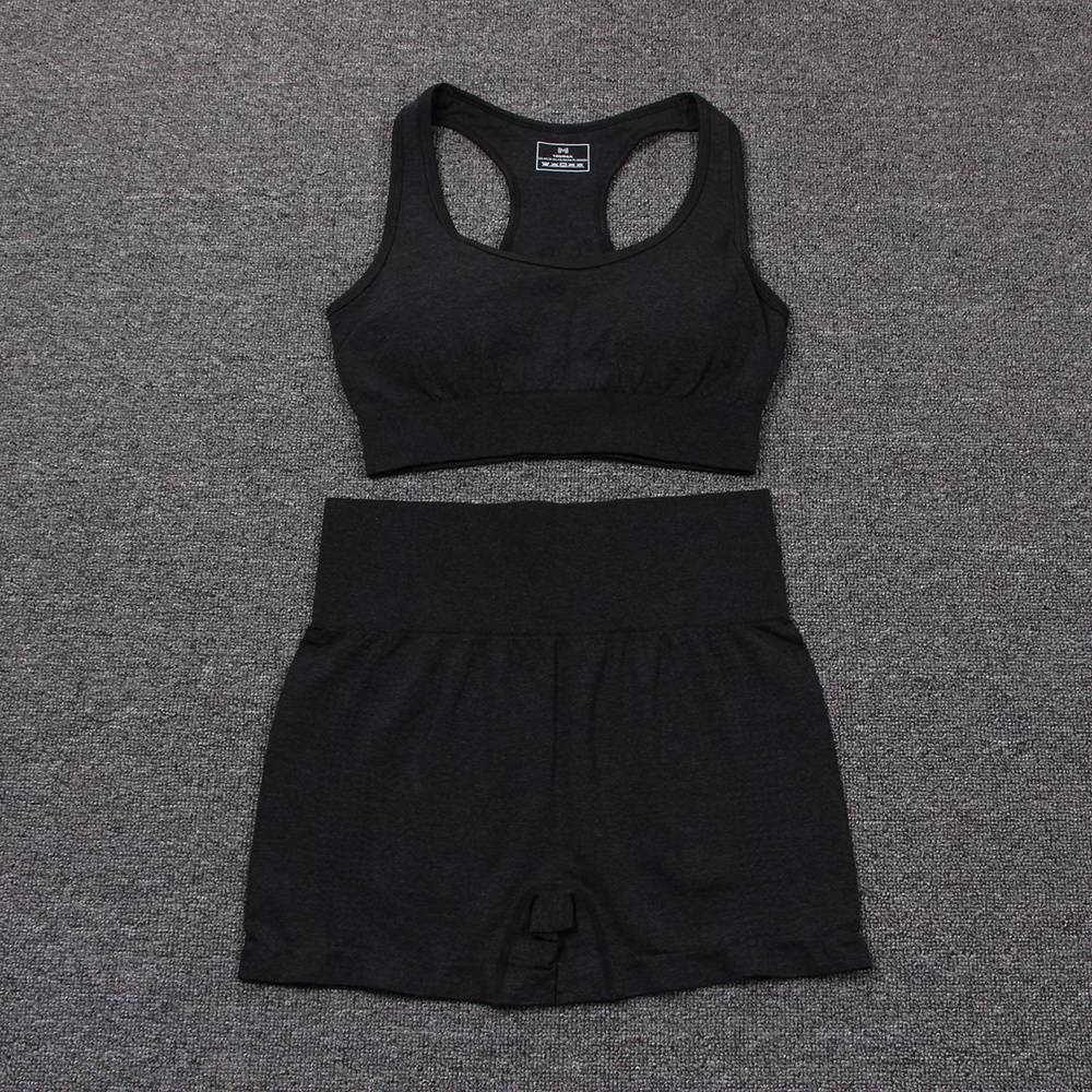 Fitness Yoga Set Women 9 Colors Breathable Padded Bra High Waist Gym Shorts Female Seamless Yoga Suit Gym Set Sports Suits 2020