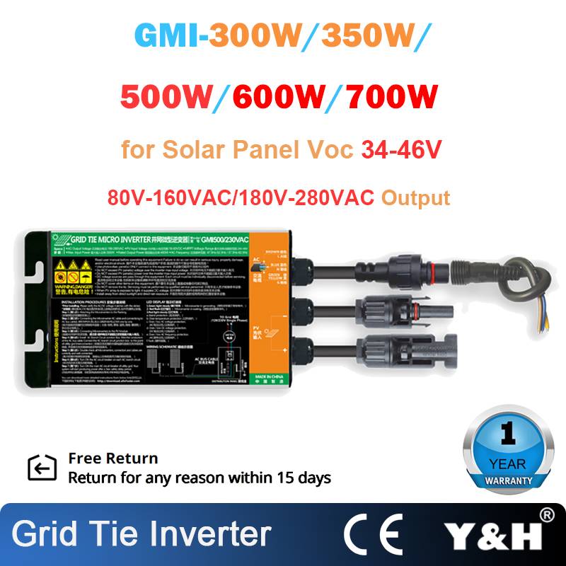 300W 350W 500W 600W 700W Solar PV Grid Tie Micro Inverter MPPT DC26V-46V Solar Input AC110V-240V Output Home Solar On Grid Color : GMI-300W|GMI-350W|GMI-500W|GMI-600W|GMI-700W 300W 350W 500W 600W 700W Solar PV Grid Tie Micro Inverter MPPT DC26V-46V Solar Input AC110V-240V Output Home Solar On Grid Color : GMI-300W|GMI-350W|GMI-500W|GMI-600W|GMI-700W