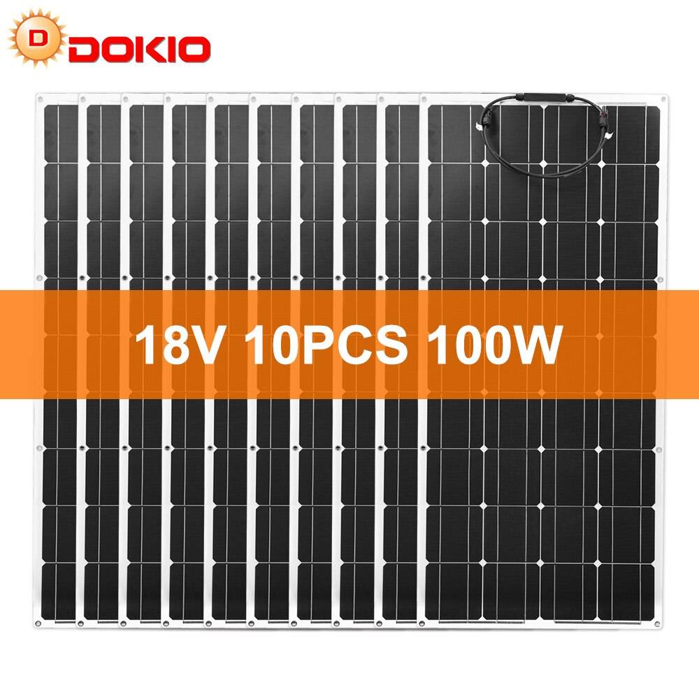 Dokio 18V 10pc 100W Flexible Solar panel Monocrystalline Solar Panel For Car/Home Waterproof Charge 12V 1000W Solar Panel Ships From : China|Poland|United States|United Kingdom|GERMANY|SPAIN|Russian Federation Dokio 18V 10pc 100W Flexible Solar panel Monocrystalline Solar Panel For Car/Home Waterproof Charge 12V 1000W Solar Panel Ships From : China|Poland|United States|United Kingdom|GERMANY|SPAIN|Russian Federation