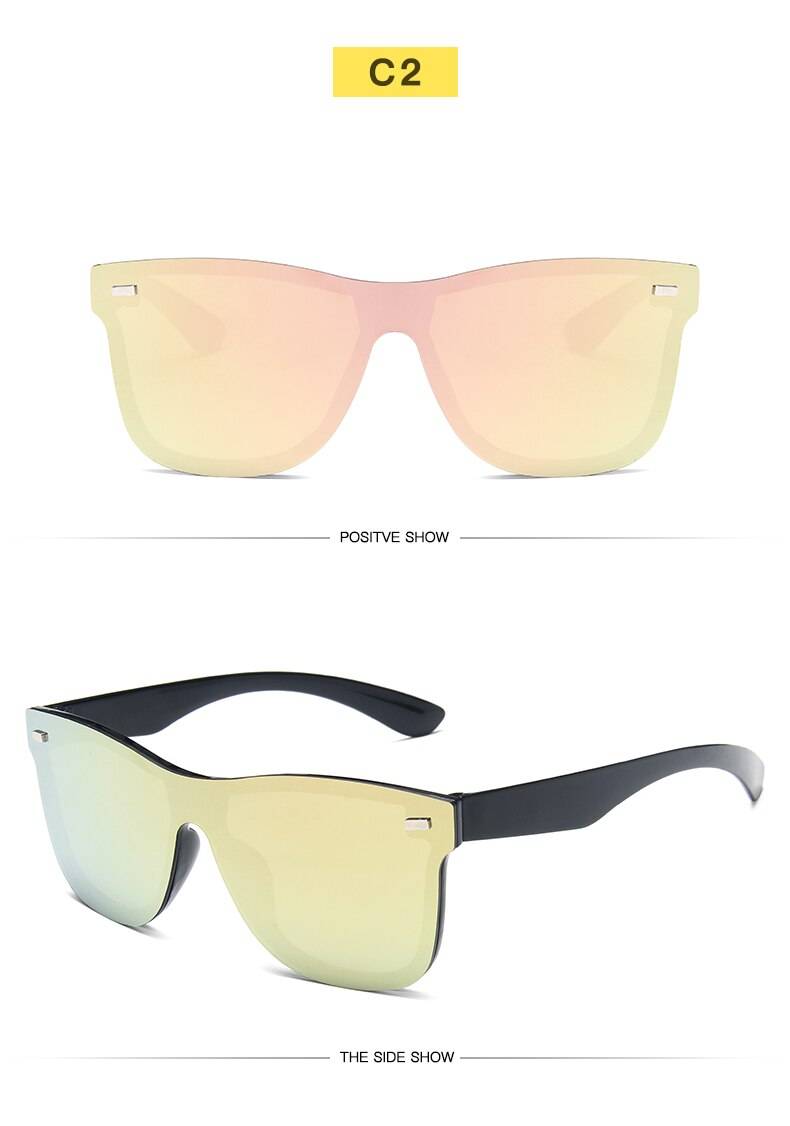 2021 New Luxury Sunglasses Men Women Rivet Colorful Retro Driving Sun Glasses Ladies Mirror One Piece Lens Shades UV400