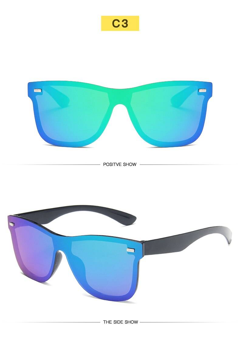 2021 New Luxury Sunglasses Men Women Rivet Colorful Retro Driving Sun Glasses Ladies Mirror One Piece Lens Shades UV400