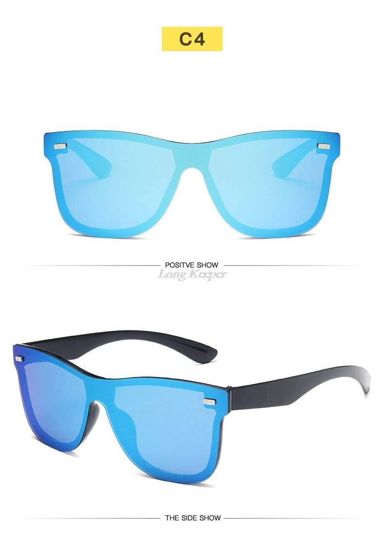 2021 New Luxury Sunglasses Men Women Rivet Colorful Retro Driving Sun Glasses Ladies Mirror One Piece Lens Shades UV400