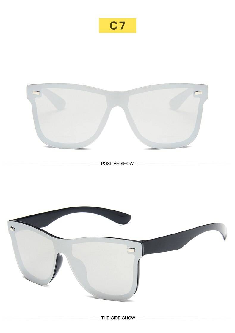 2021 New Luxury Sunglasses Men Women Rivet Colorful Retro Driving Sun Glasses Ladies Mirror One Piece Lens Shades UV400