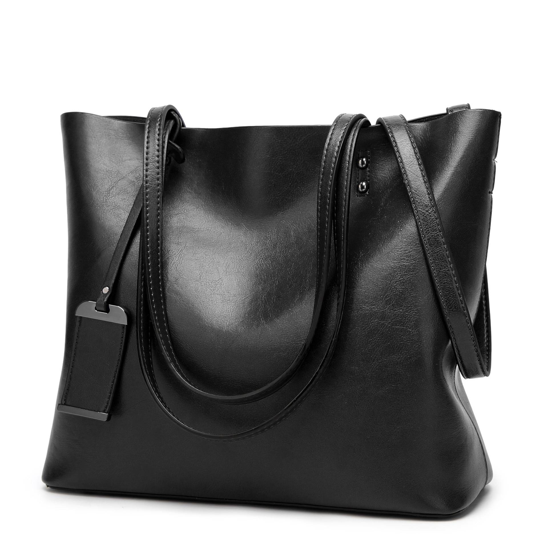 Waxing Leather bucket bag Simple Double strap handbag shoulder bags For Women 2020 All-Purpose Shopping tote sac bolsa feminina