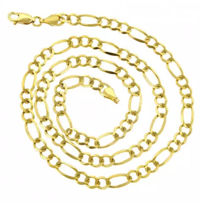 20” LUXURMAN Solid 10k Gold Figaro Chain For Men & Women 5mm Wide Best Seller Gadgets Clothing 20” LUXURMAN Solid 10k Gold Figaro Chain For Men & Women 5mm Wide Best Seller Gadgets Clothing