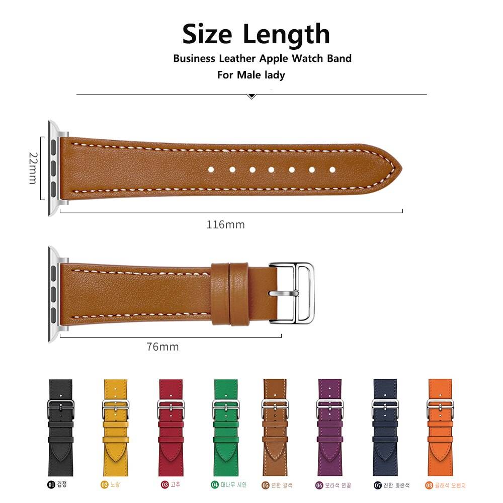 Business Real Leather Loop Bracelet Belt Band for Apple Watch SE 7654 42MM 38MM 44MM 40MM Strap on Smart iWatch 3 Watchband 45mm Band Color : off white|black|Dark navy blue|Red pepper|Bamboo Cyan|Purple lotus|amber|brown|Classic orange|1 Slim black|2 Slim brown|3 Slim dark blue|4 Slim Orange|5 Slim white|6 Slim apricot|7 Slim blue|8 Slim powder|9 Slim Rose|10 Slim green Business Real Leather Loop Bracelet Belt Band for Apple Watch SE 7654 42MM 38MM 44MM 40MM Strap on Smart iWatch 3 Watchband 45mm Band Color : off white|black|Dark navy blue|Red pepper|Bamboo Cyan|Purple lotus|amber|brown|Classic orange|1 Slim black|2 Slim brown|3 Slim dark blue|4 Slim Orange|5 Slim white|6 Slim apricot|7 Slim blue|8 Slim powder|9 Slim Rose|10 Slim green