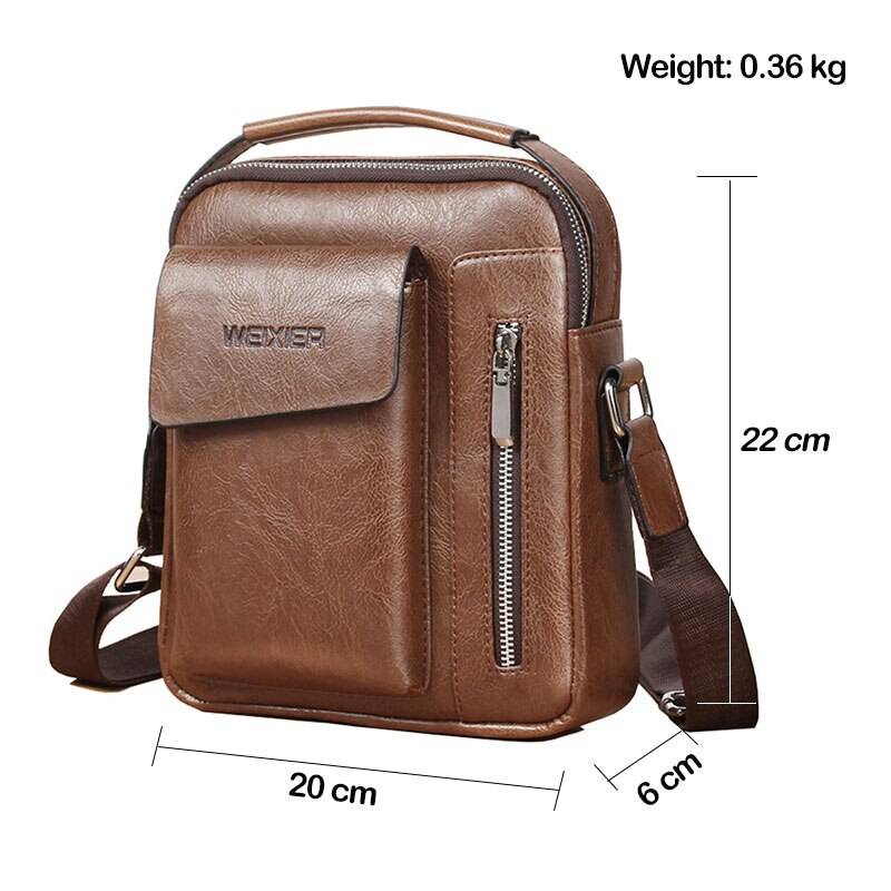 Casual Men's Shoulder Bag Vintage Crossbody Bags Male Bag PU Handbag Capacity Men Messenger Bags Top handle Tote Bag