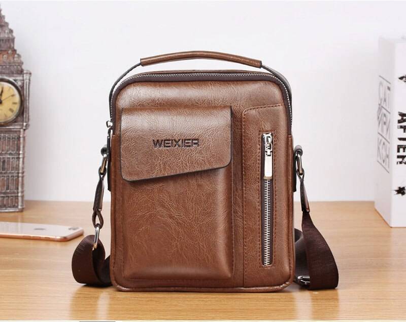 Casual Men's Shoulder Bag Vintage Crossbody Bags Male Bag PU Handbag Capacity Men Messenger Bags Top handle Tote Bag