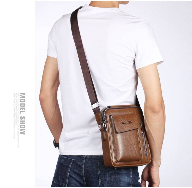 Casual Men's Shoulder Bag Vintage Crossbody Bags Male Bag PU Handbag Capacity Men Messenger Bags Top handle Tote Bag