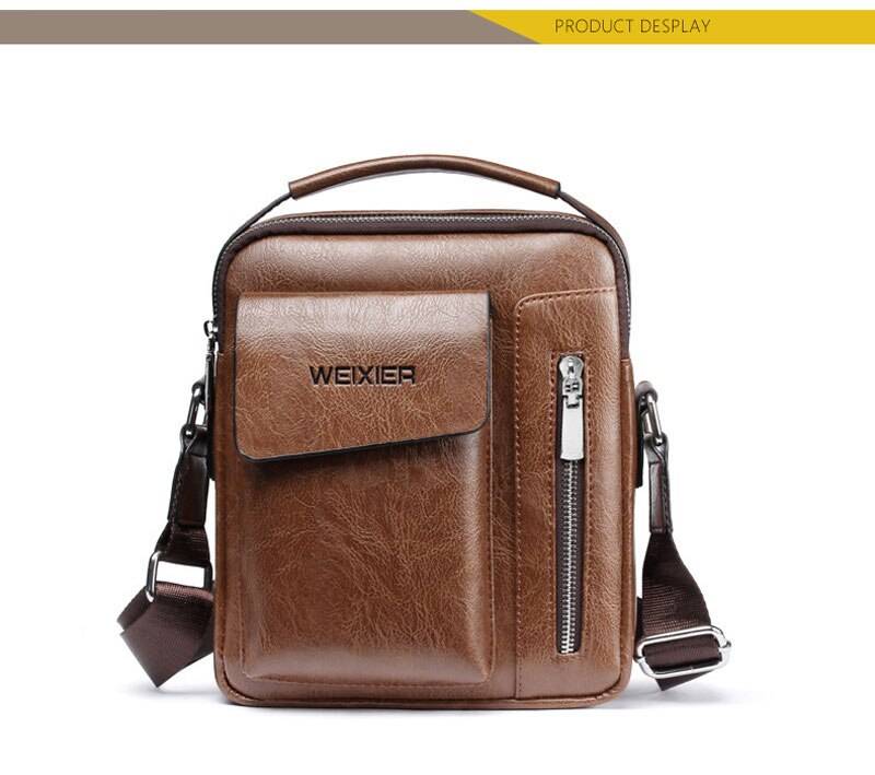 Casual Men's Shoulder Bag Vintage Crossbody Bags Male Bag PU Handbag Capacity Men Messenger Bags Top handle Tote Bag