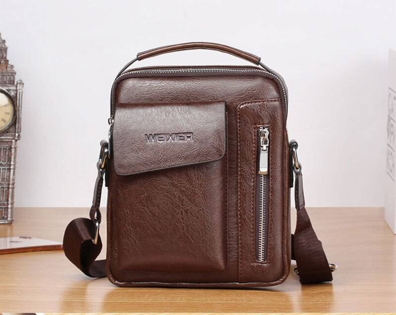 Casual Men's Shoulder Bag Vintage Crossbody Bags Male Bag PU Handbag Capacity Men Messenger Bags Top handle Tote Bag