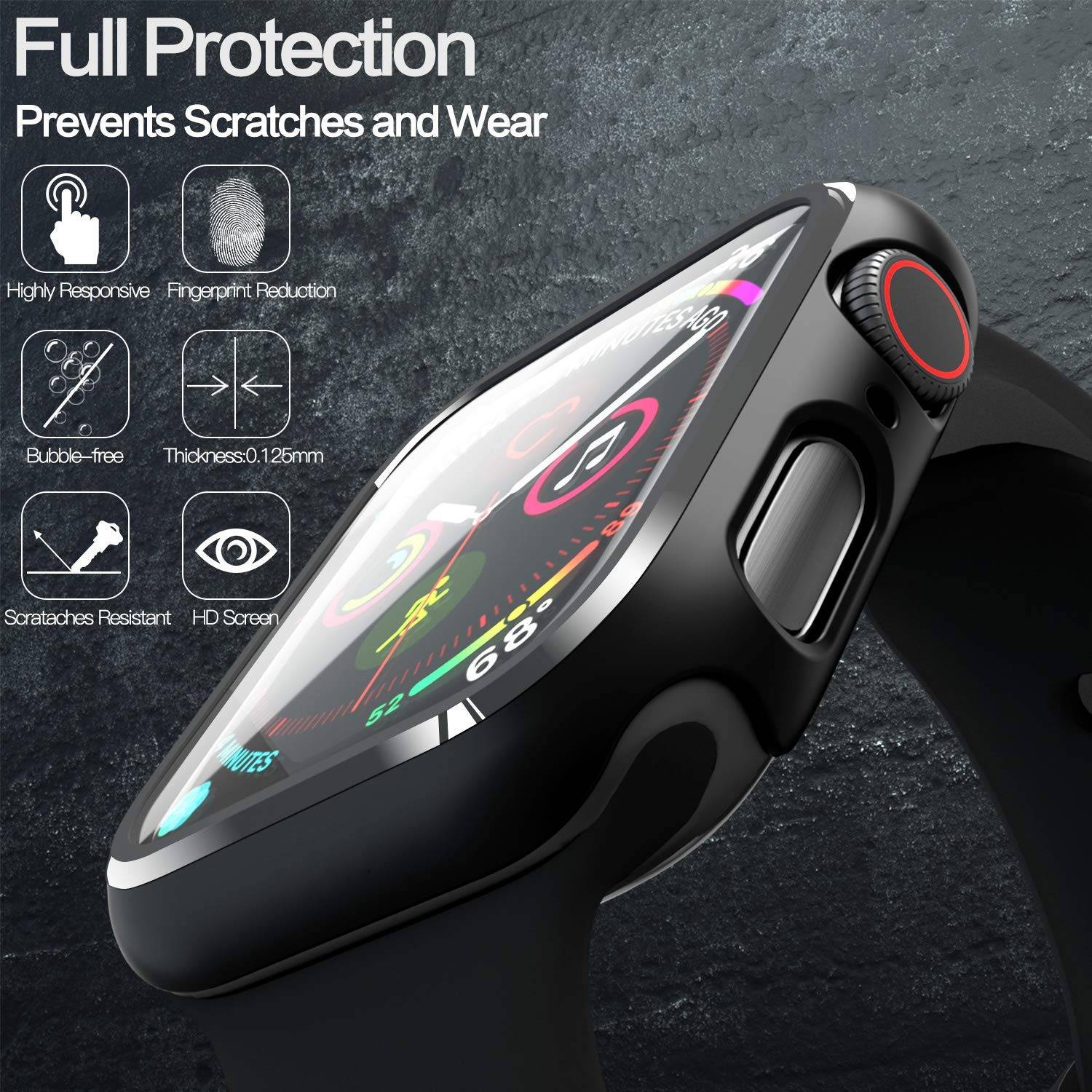 Glass+Cover For Apple watch Series 5 3 4 6 SE bumper+Screen Protector Apple Watch Case 44mm 40mm iWatch 42mm 38mm Accessorie