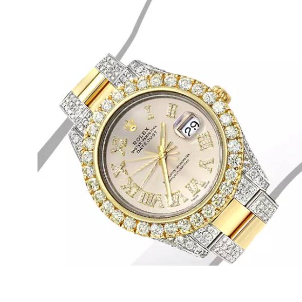Iced-Out Two-Tone Rolex Oyster Perpetual Datejust Mens Diamond Watch 15ct Best Seller Gadgets Home, Household & Industrial Products Iced-Out Two-Tone Rolex Oyster Perpetual Datejust Mens Diamond Watch 15ct Best Seller Gadgets Home, Household & Industrial Products