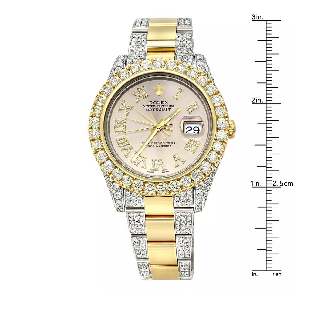 Iced-Out Two-Tone Rolex Oyster Perpetual Datejust Mens Diamond Watch 15ct Best Seller Gadgets Home, Household & Industrial Products Iced-Out Two-Tone Rolex Oyster Perpetual Datejust Mens Diamond Watch 15ct Best Seller Gadgets Home, Household & Industrial Products