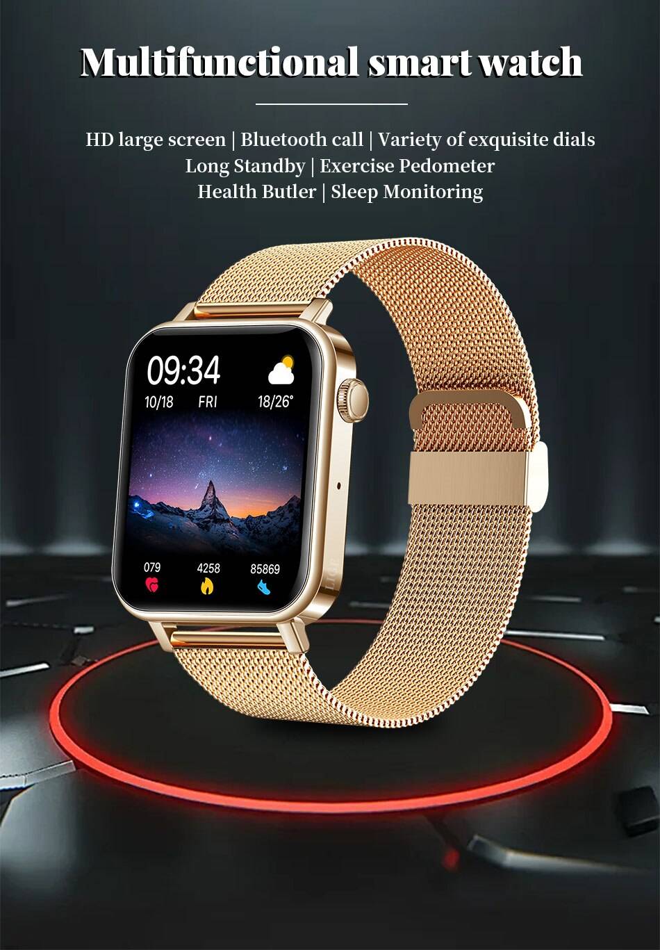 LIGE Men Smart Watch Bluetooth Call Women Sports Fitness Tracker Heart Rate Blood Pressure Sleep Smart Watch Men For Android IOS
