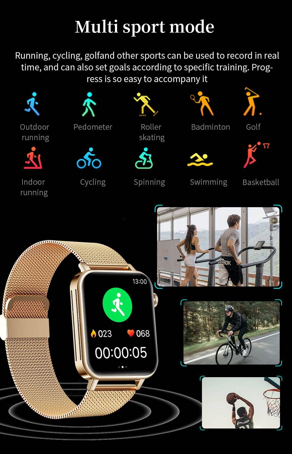 LIGE Men Smart Watch Bluetooth Call Women Sports Fitness Tracker Heart Rate Blood Pressure Sleep Smart Watch Men For Android IOS