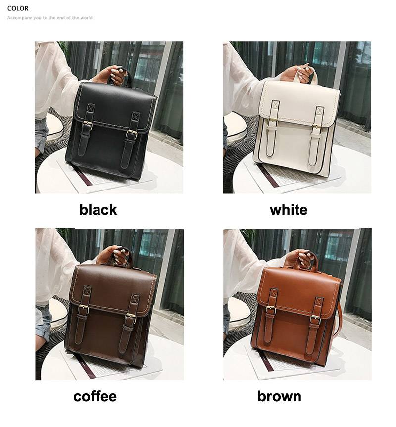 Vintage Backpack Female Pu Leather Bag Women's Backpack Fashion School Bag for Girls High Quality Leisure Shoulder Bag Sac A Dos