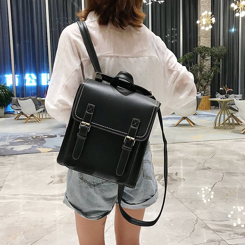Vintage Backpack Female Pu Leather Bag Women's Backpack Fashion School Bag for Girls High Quality Leisure Shoulder Bag Sac A Dos