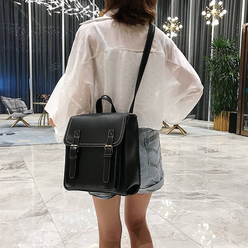 Vintage Backpack Female Pu Leather Bag Women's Backpack Fashion School Bag for Girls High Quality Leisure Shoulder Bag Sac A Dos