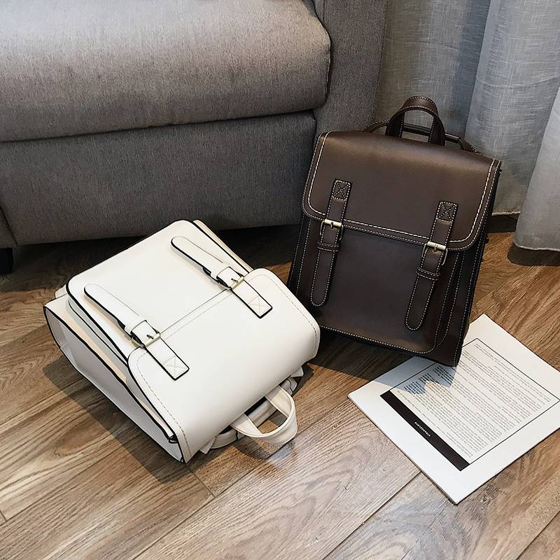 Vintage Backpack Female Pu Leather Bag Women's Backpack Fashion School Bag for Girls High Quality Leisure Shoulder Bag Sac A Dos