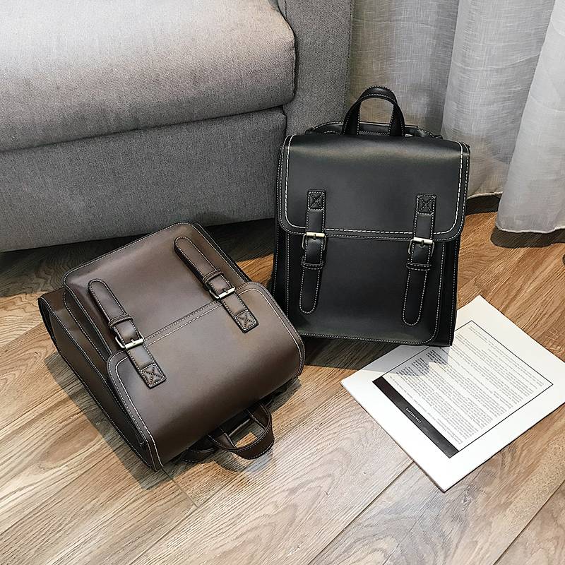 Vintage Backpack Female Pu Leather Bag Women's Backpack Fashion School Bag for Girls High Quality Leisure Shoulder Bag Sac A Dos