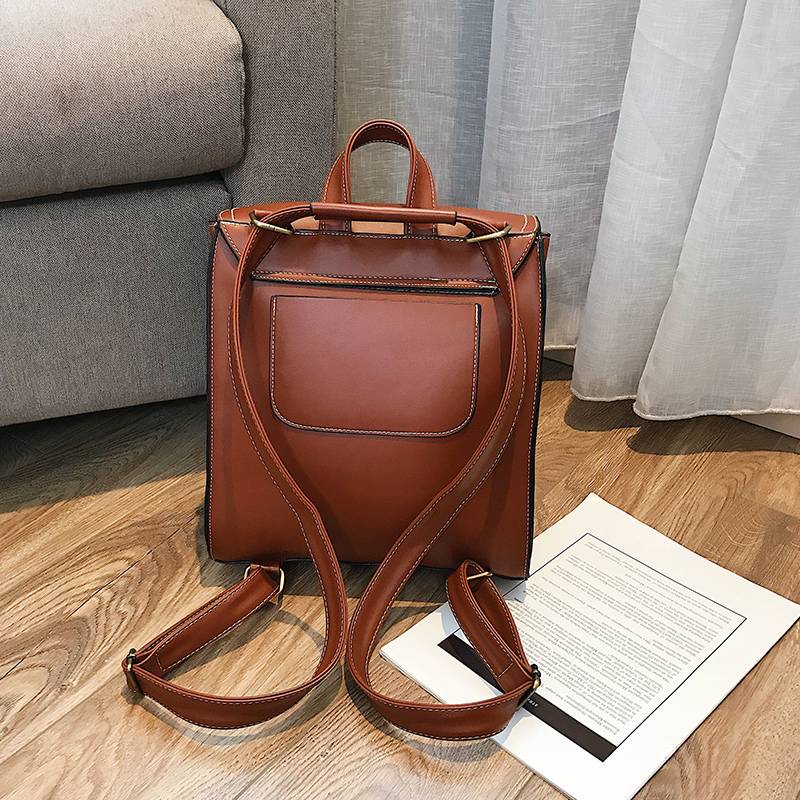 Vintage Backpack Female Pu Leather Bag Women's Backpack Fashion School Bag for Girls High Quality Leisure Shoulder Bag Sac A Dos