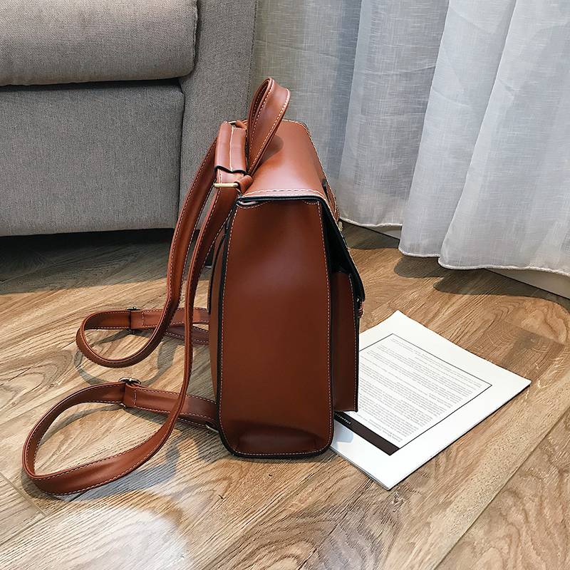 Vintage Backpack Female Pu Leather Bag Women's Backpack Fashion School Bag for Girls High Quality Leisure Shoulder Bag Sac A Dos