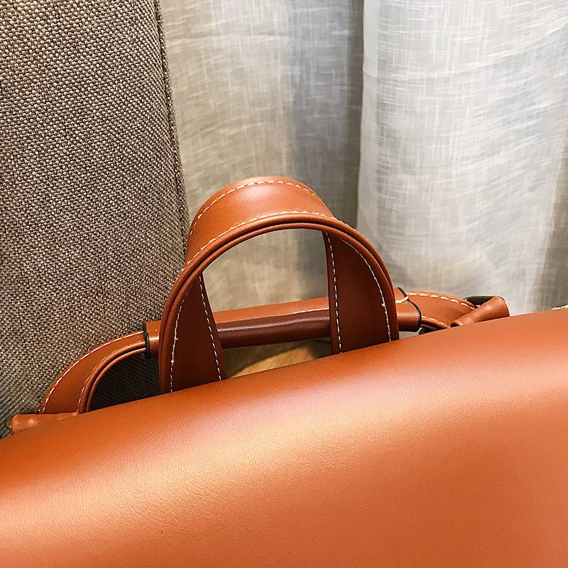 Vintage Backpack Female Pu Leather Bag Women's Backpack Fashion School Bag for Girls High Quality Leisure Shoulder Bag Sac A Dos