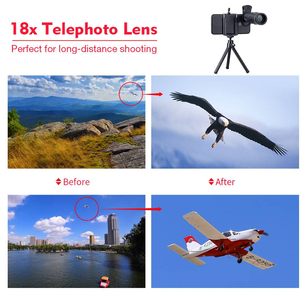 APEXEL Universal 18x25 Monocular Zoom HD Optical Cell Phone Lens Observing Survey 18X telephoto lens with tripod for Smartphone APEXEL Universal 18x25 Monocular Zoom HD Optical Cell Phone Lens Observing Survey 18X telephoto lens with tripod for Smartphone
