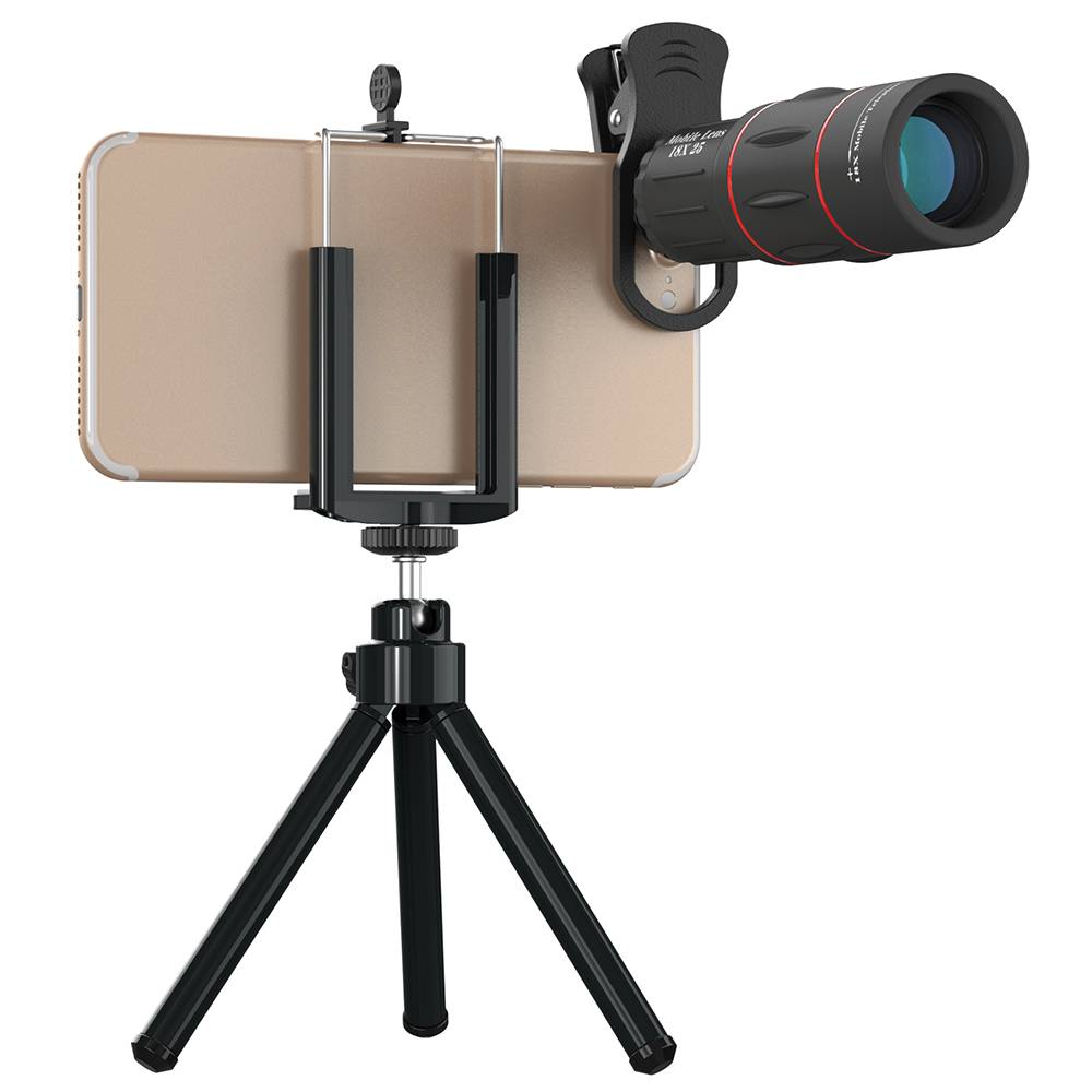 APEXEL Universal 18x25 Monocular Zoom HD Optical Cell Phone Lens Observing Survey 18X telephoto lens with tripod for Smartphone APEXEL Universal 18x25 Monocular Zoom HD Optical Cell Phone Lens Observing Survey 18X telephoto lens with tripod for Smartphone