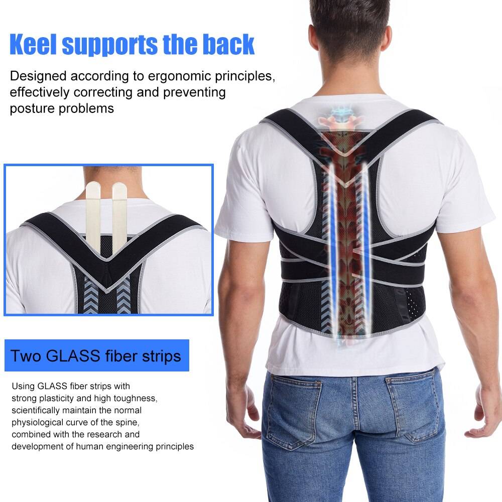 Adjustable Straight Back Shoulder Posture Corrector Lumbar Brace Spine Support Correction Home Office School Shoulder Neck Brace Color : Grey Spine Corrector|Black Back Support Adjustable Straight Back Shoulder Posture Corrector Lumbar Brace Spine Support Correction Home Office School Shoulder Neck Brace Color : Grey Spine Corrector|Black Back Support