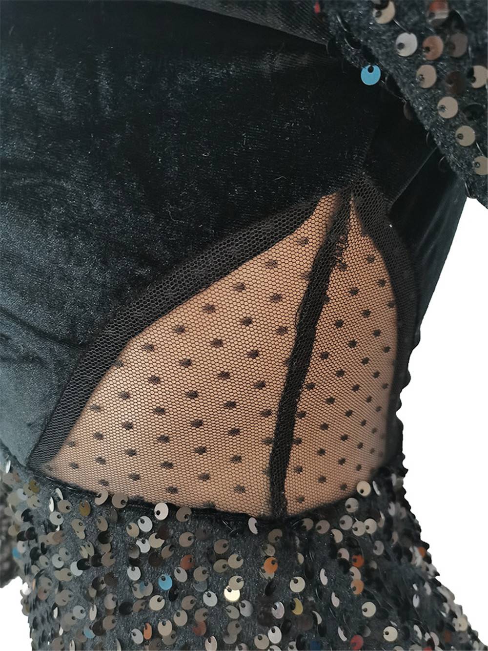 Autumn Winter Velvet Mesh Sheer Sparkly Elegant Christmas Dresses for Women Long Sleeve Nightout Evening Bodycon Mini Dress Club