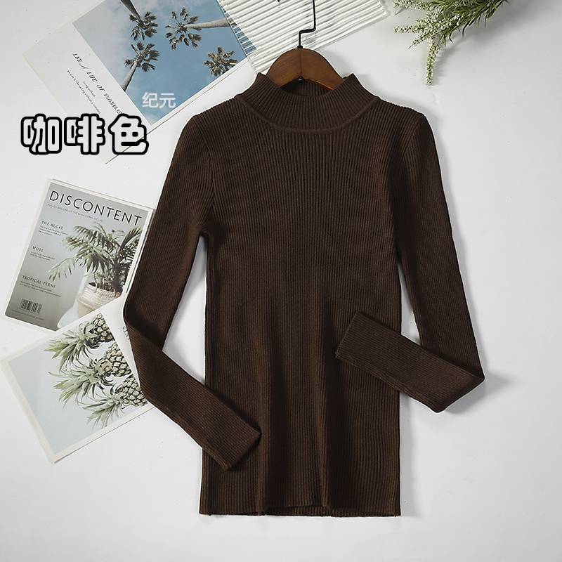 Bornladies Autumn Winter Basic Turtleneck Knitting Bottoming Warm Sweaters 2022 Women's Pullovers Solid Minimalist Cheap Tops