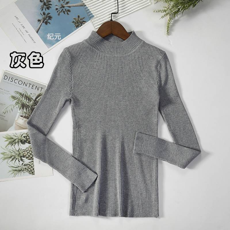 Bornladies Autumn Winter Basic Turtleneck Knitting Bottoming Warm Sweaters 2022 Women's Pullovers Solid Minimalist Cheap Tops