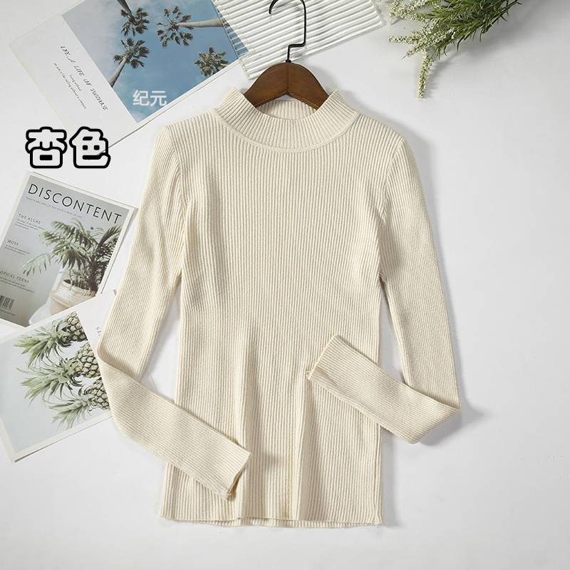 Bornladies Autumn Winter Basic Turtleneck Knitting Bottoming Warm Sweaters 2022 Women's Pullovers Solid Minimalist Cheap Tops