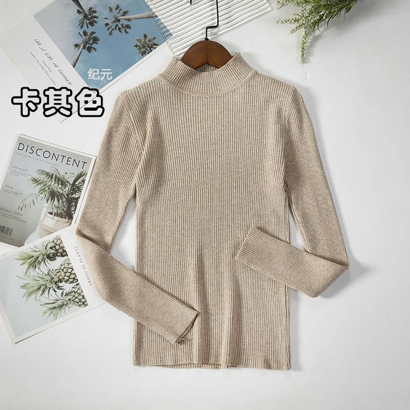 Bornladies Autumn Winter Basic Turtleneck Knitting Bottoming Warm Sweaters 2022 Women's Pullovers Solid Minimalist Cheap Tops