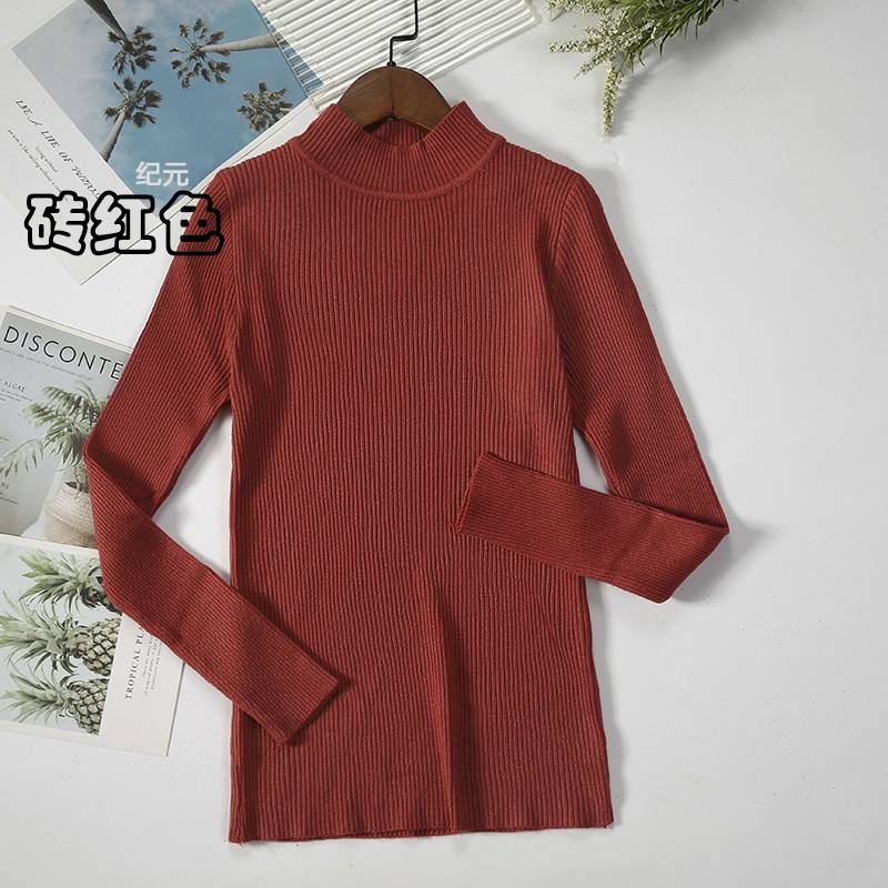Bornladies Autumn Winter Basic Turtleneck Knitting Bottoming Warm Sweaters 2022 Women's Pullovers Solid Minimalist Cheap Tops
