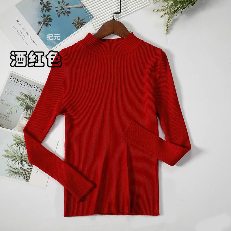 Bornladies Autumn Winter Basic Turtleneck Knitting Bottoming Warm Sweaters 2022 Women's Pullovers Solid Minimalist Cheap Tops
