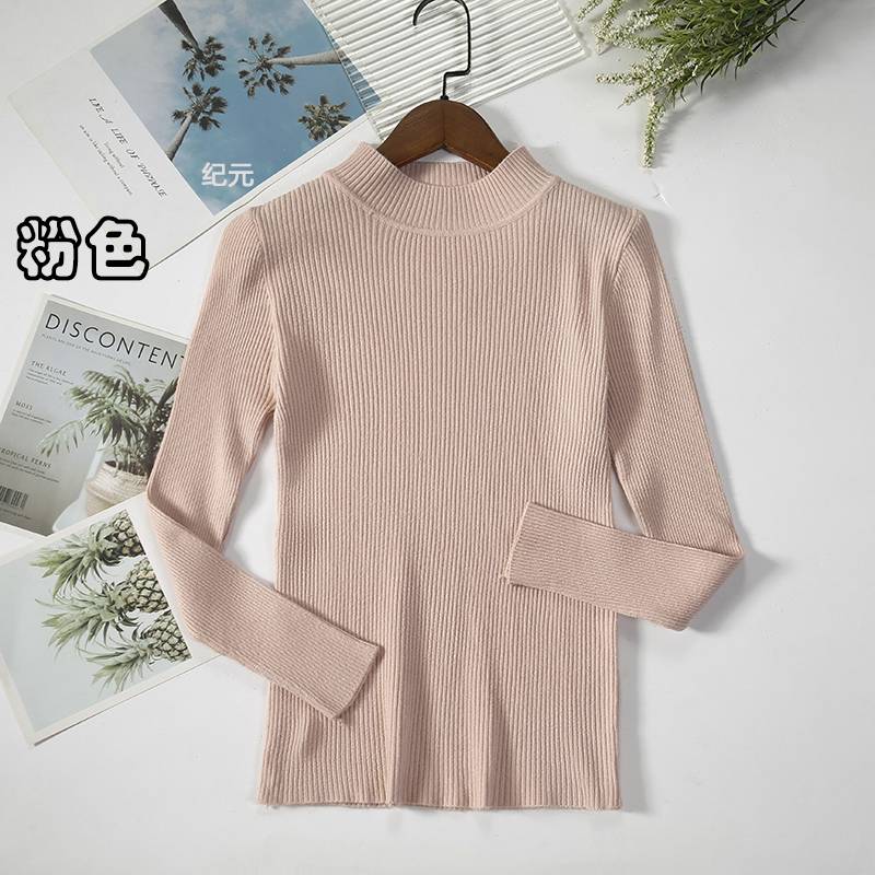 Bornladies Autumn Winter Basic Turtleneck Knitting Bottoming Warm Sweaters 2022 Women's Pullovers Solid Minimalist Cheap Tops