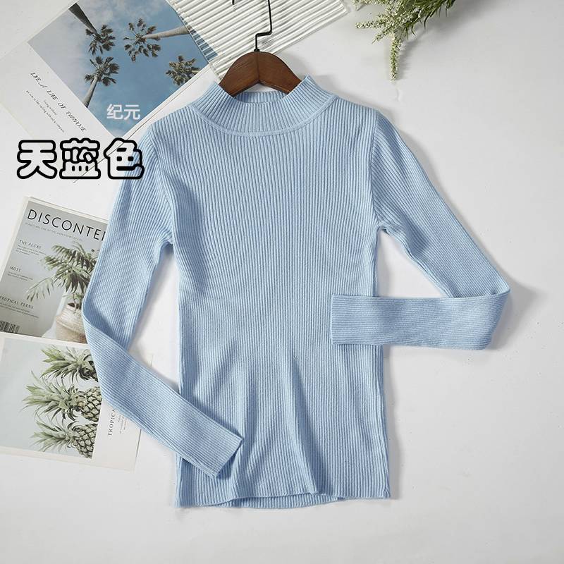 Bornladies Autumn Winter Basic Turtleneck Knitting Bottoming Warm Sweaters 2022 Women's Pullovers Solid Minimalist Cheap Tops