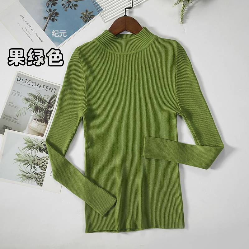 Bornladies Autumn Winter Basic Turtleneck Knitting Bottoming Warm Sweaters 2022 Women's Pullovers Solid Minimalist Cheap Tops