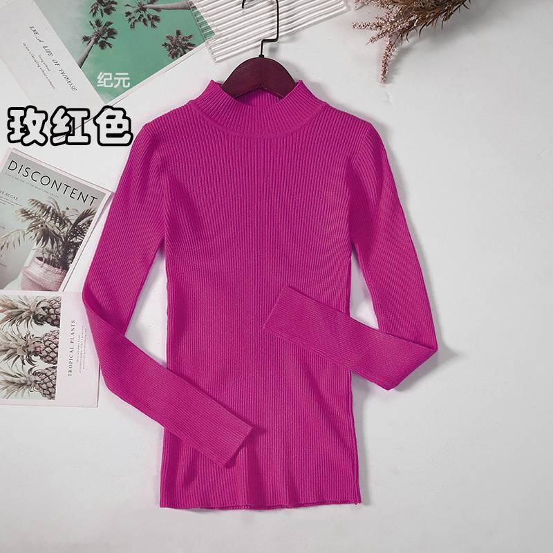Bornladies Autumn Winter Basic Turtleneck Knitting Bottoming Warm Sweaters 2022 Women's Pullovers Solid Minimalist Cheap Tops