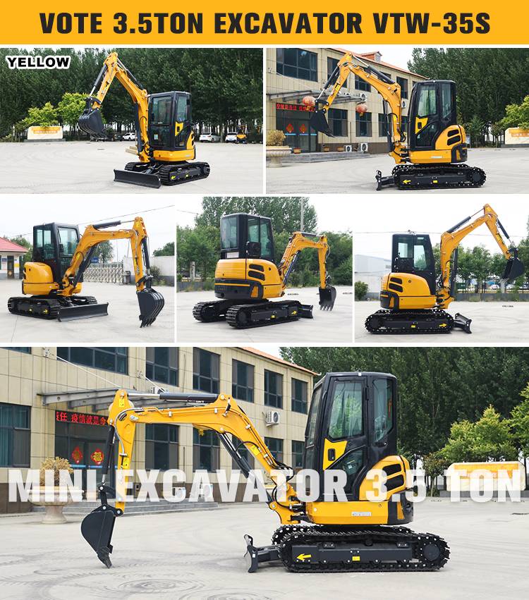 China Manufacturer Euro 5 CE New Digger Excavators 3.5 Ton Mini Excavator 3t Fuel Tank Volume Hydraulic Motivation Mini Digger