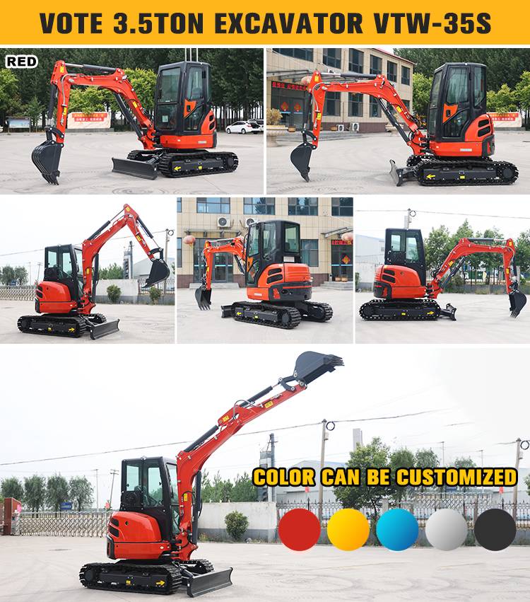 China Manufacturer Euro 5 CE New Digger Excavators 3.5 Ton Mini Excavator 3t Fuel Tank Volume Hydraulic Motivation Mini Digger